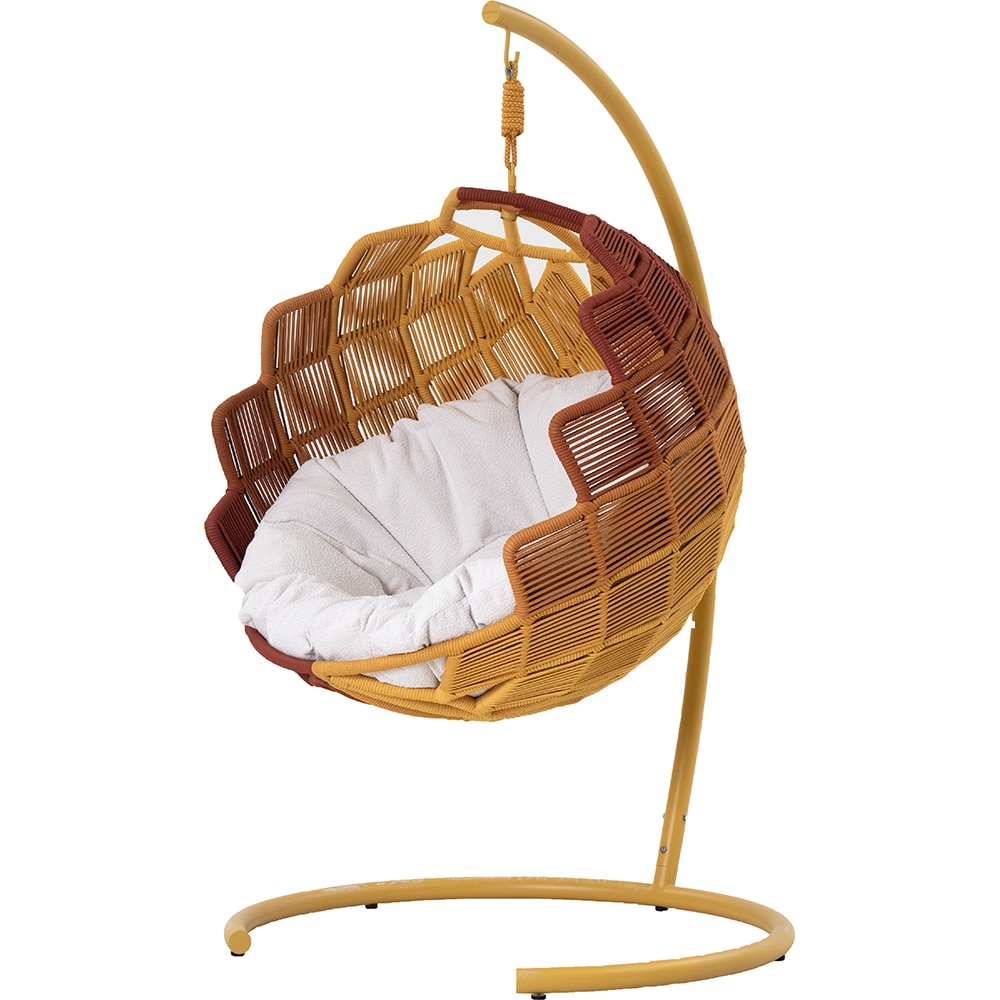 Fotoliu balansoar LIVINTWIST Boho, aluminiu, 220 x 81.5 x 82.5 cm, aramiu