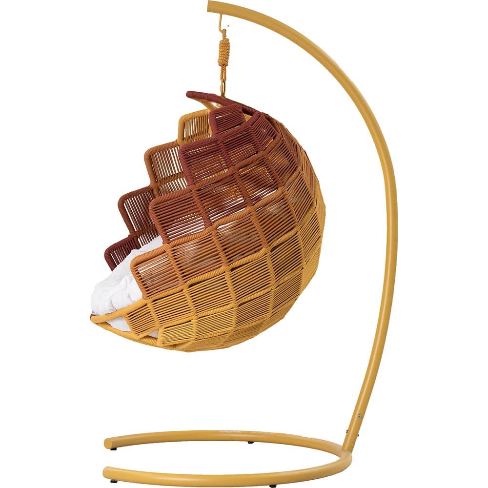 Fotoliu balansoar LIVINTWIST Boho, aluminiu, 220 x 81.5 x 82.5 cm, aramiu