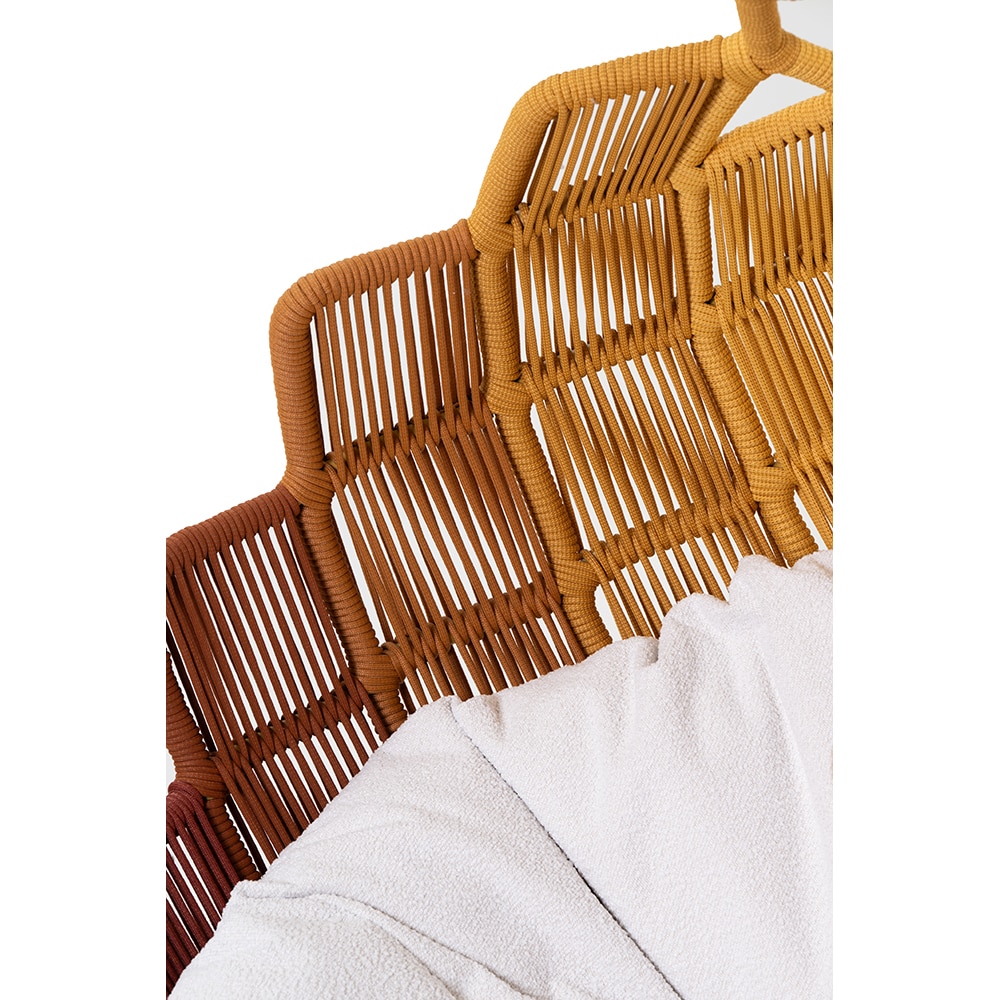 Fotoliu balansoar LIVINTWIST Boho, aluminiu, 220 x 81.5 x 82.5 cm, aramiu