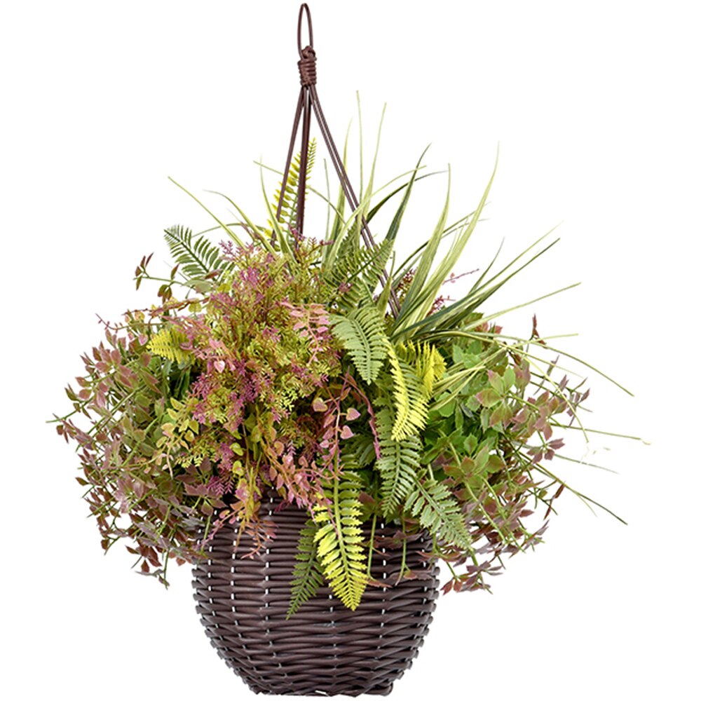 Cos suspendat cu planta artificiala MYRIA Purplish, 50 x 50 cm