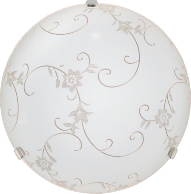 Plafoniera LED, E27, alb, metal si sticla, 40 cm    Klausen Floro