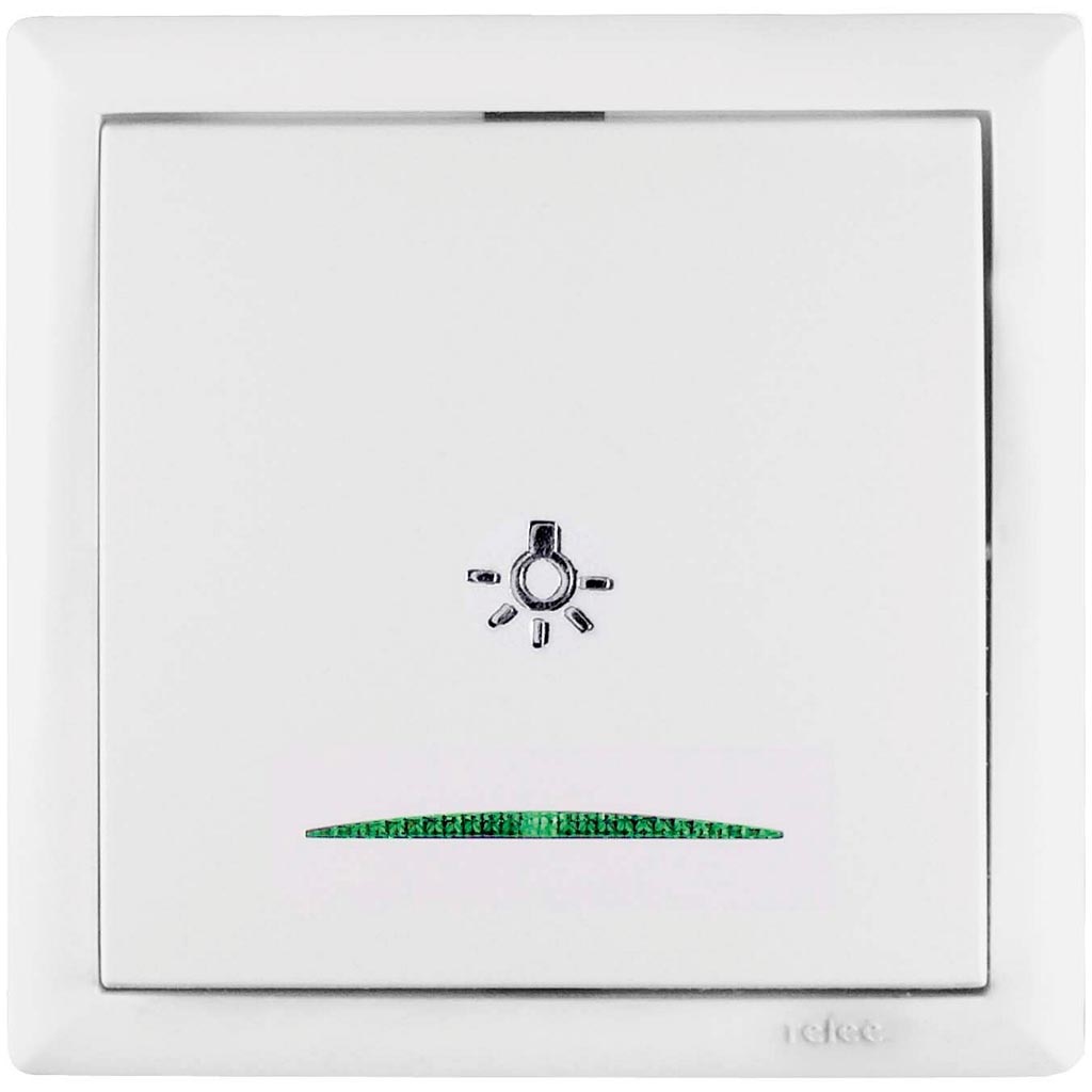 Buton sonerie LED, 10 A, alb • Relee Medias