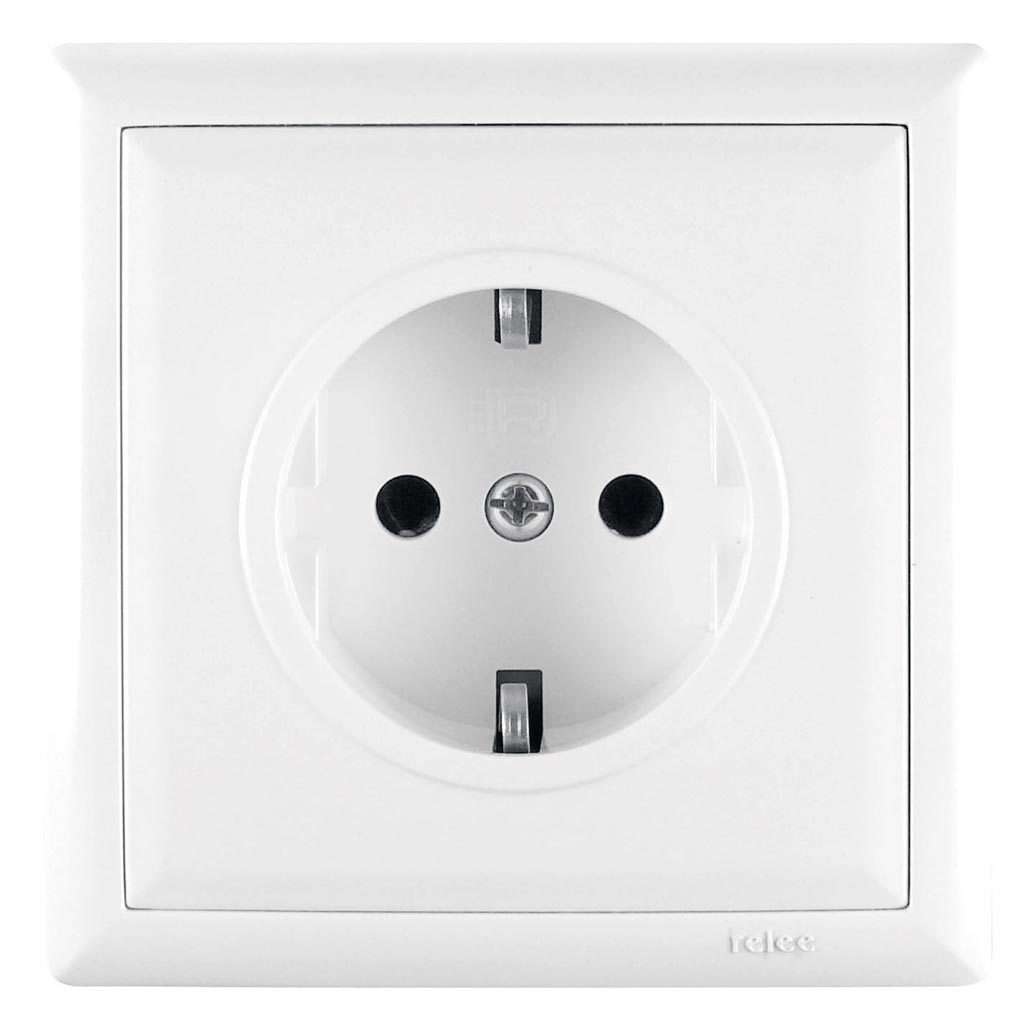 Priza policarbonat RELEE ELEGANT, 16A, incastrat, policarbonat, alb