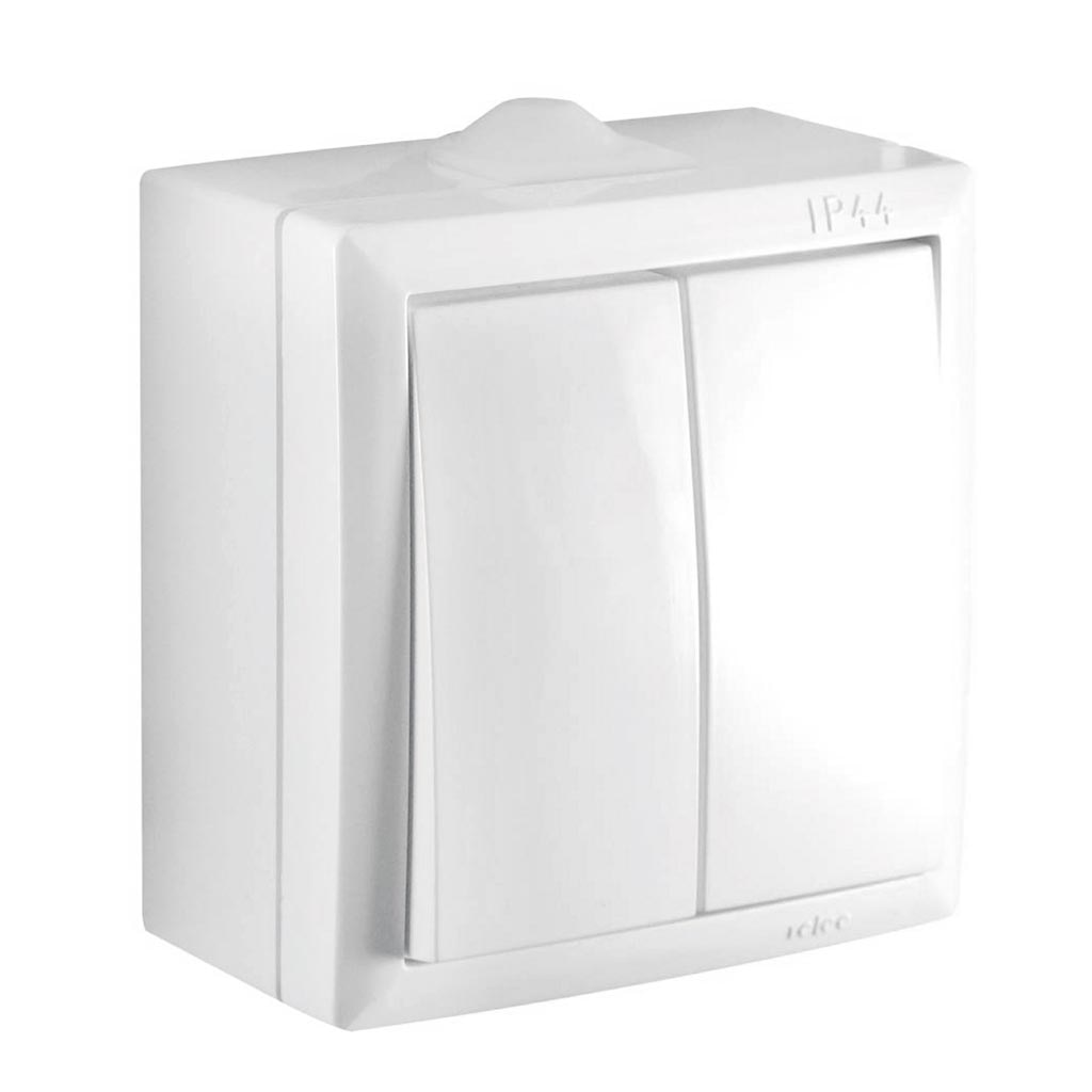 Intrerupator 2 module, alb  Relee Medias