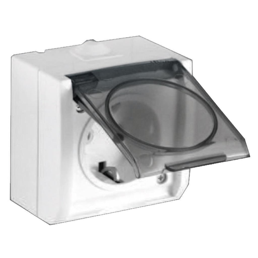 Priza ceramica aplicata IP44, alba, tip ELEGANT   Relee Medias