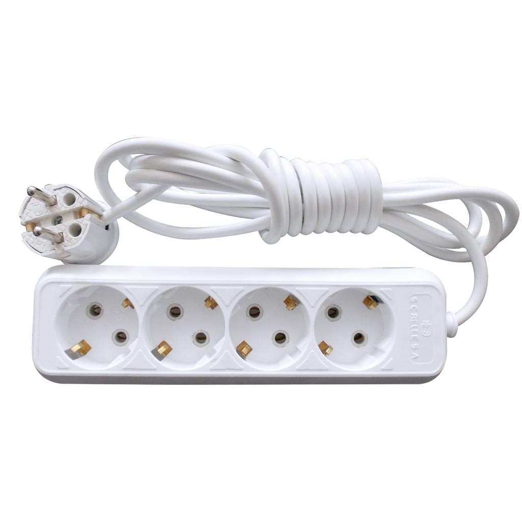 Prelungitor 4 prize, ceramic, alb, 1 mmp x 3 m  Relee Medias