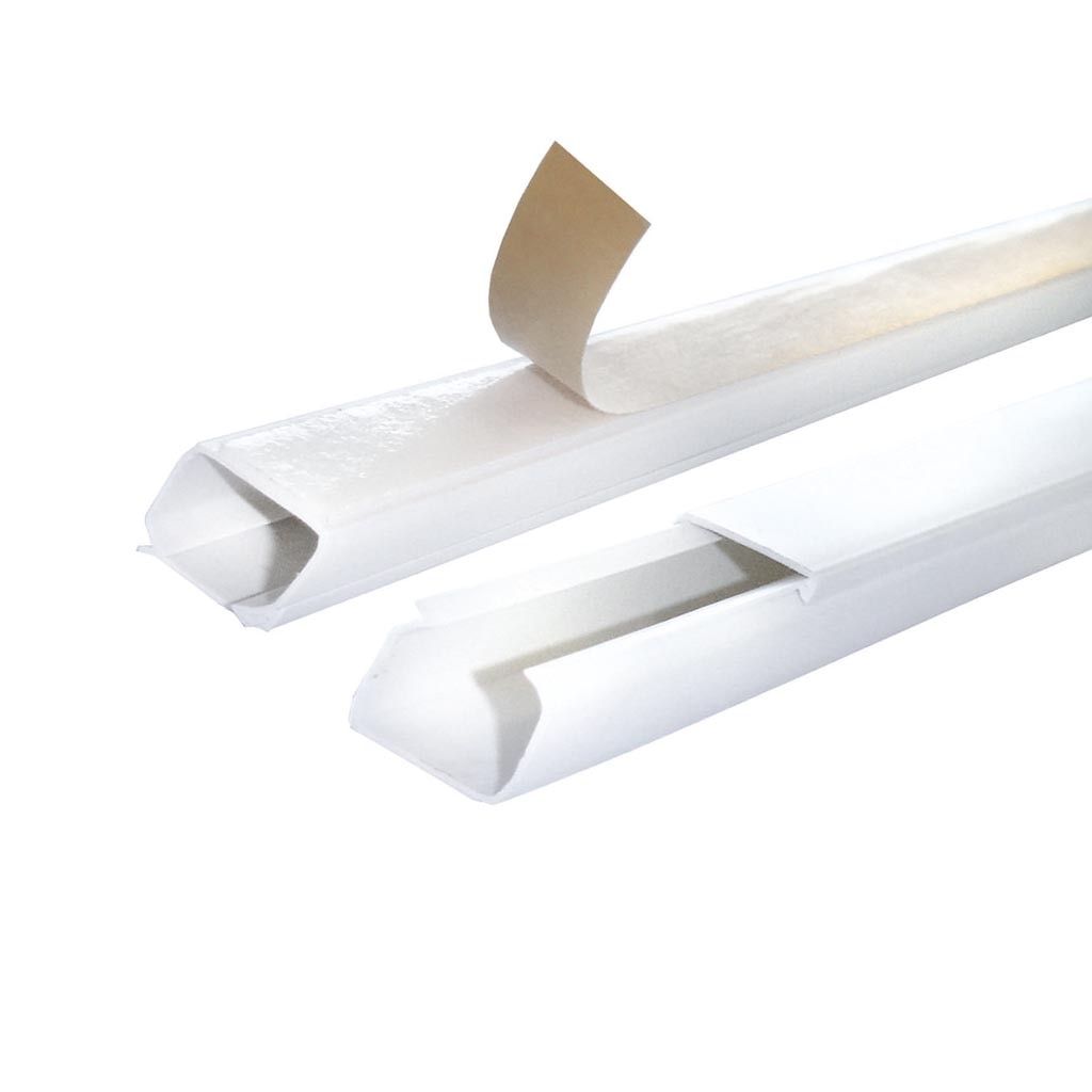 Canal cablu cu banda adeziva, 12 x 12 x 2000 mm, alb