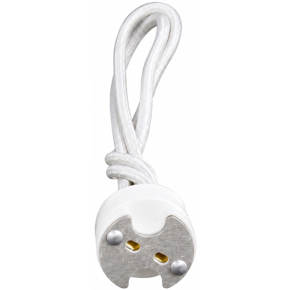 Soclu portelan bec halogen cu pini G4, 15 cm, alb