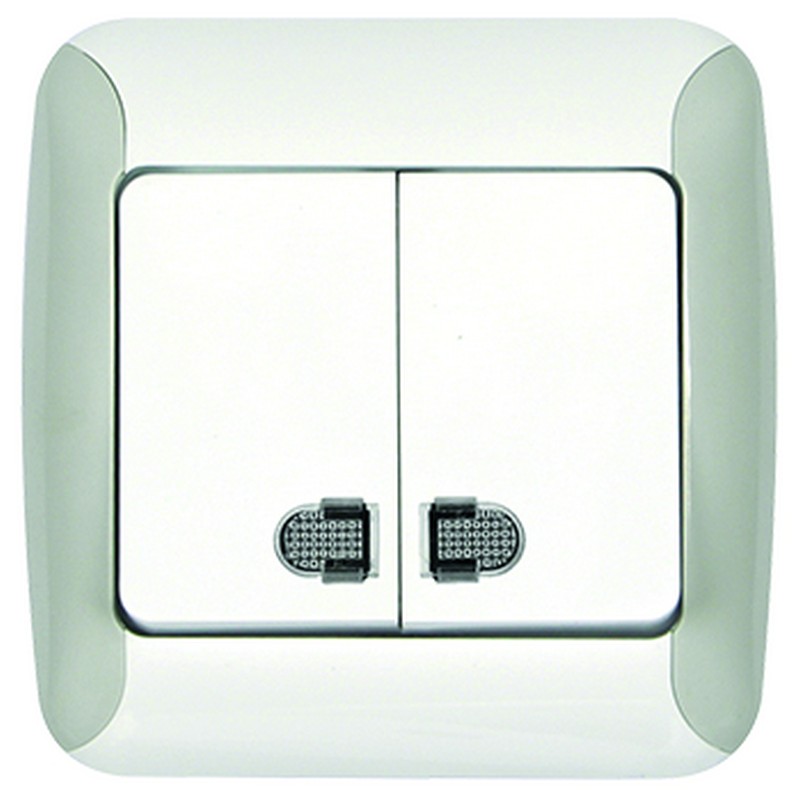 Intrerupator cu LED, 10 A, 220 V, alb  •  Gunsan Fantazi