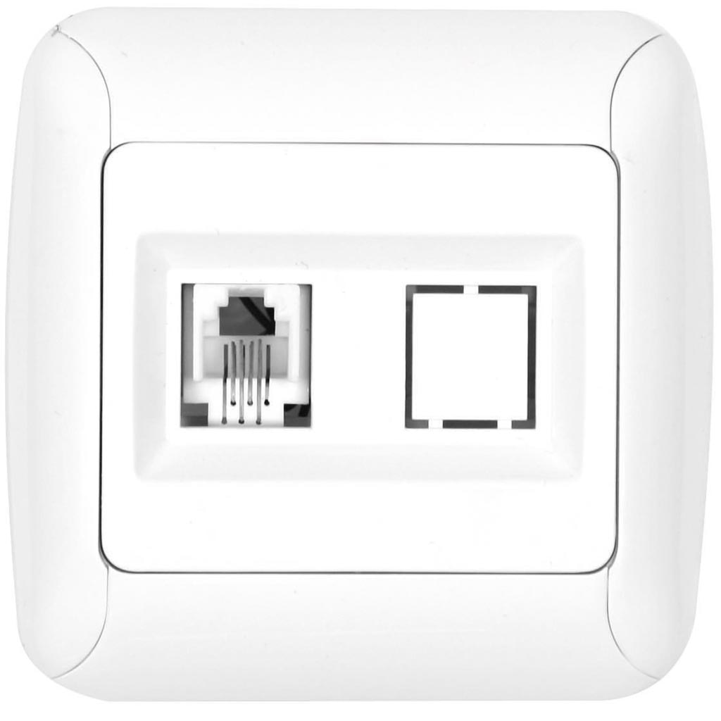 Priza calculator RJ45, alba  Gunsan