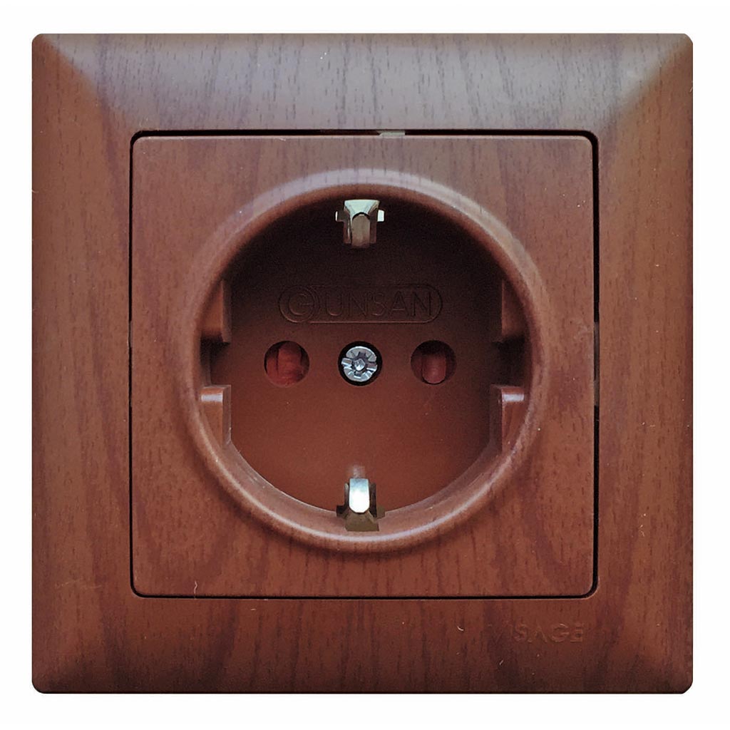 Protectie priza Visajge Schuko GU-WS.COP, maro