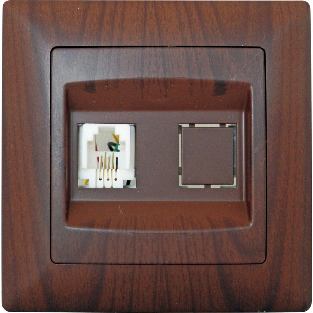 Priza telefon, 16A, 220V, wenge   Gunsan