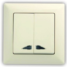 Intrerupator cu LED, 10 A, 220 V, crem • Gunsan Visage