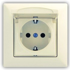 Priza simpla cu capac 16A 220V crem   Gunsan