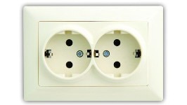 Priza dubla Visage Schuko GU-V.CS2, crem