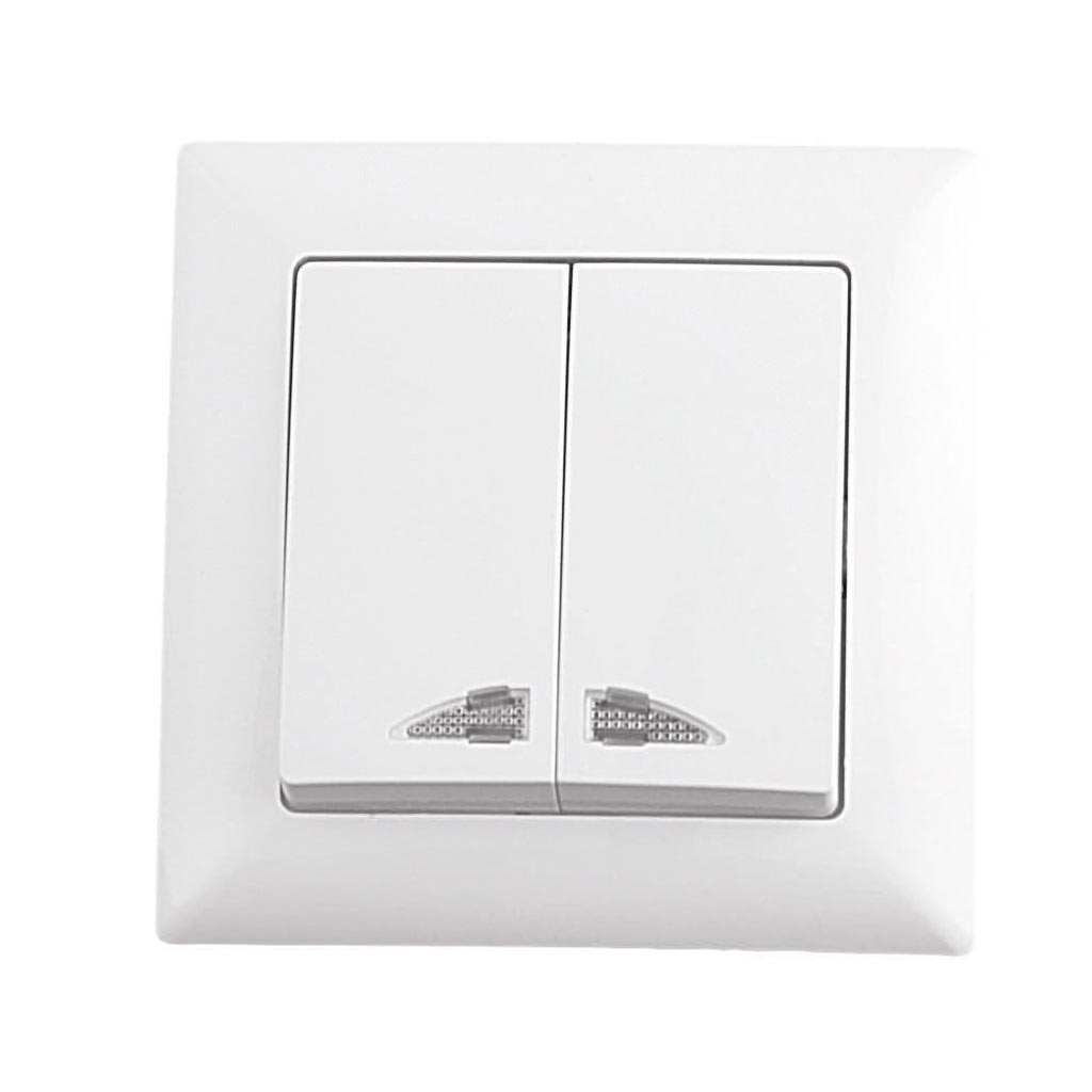 Intrerupator cu LED, 10 A, 220 V, alb  Gunsan Visage