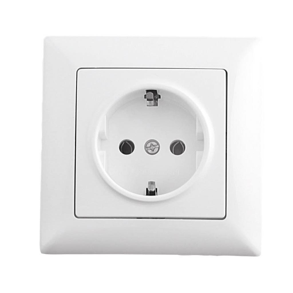 Priza simpla, 16A, 220V, alba   Gunsan