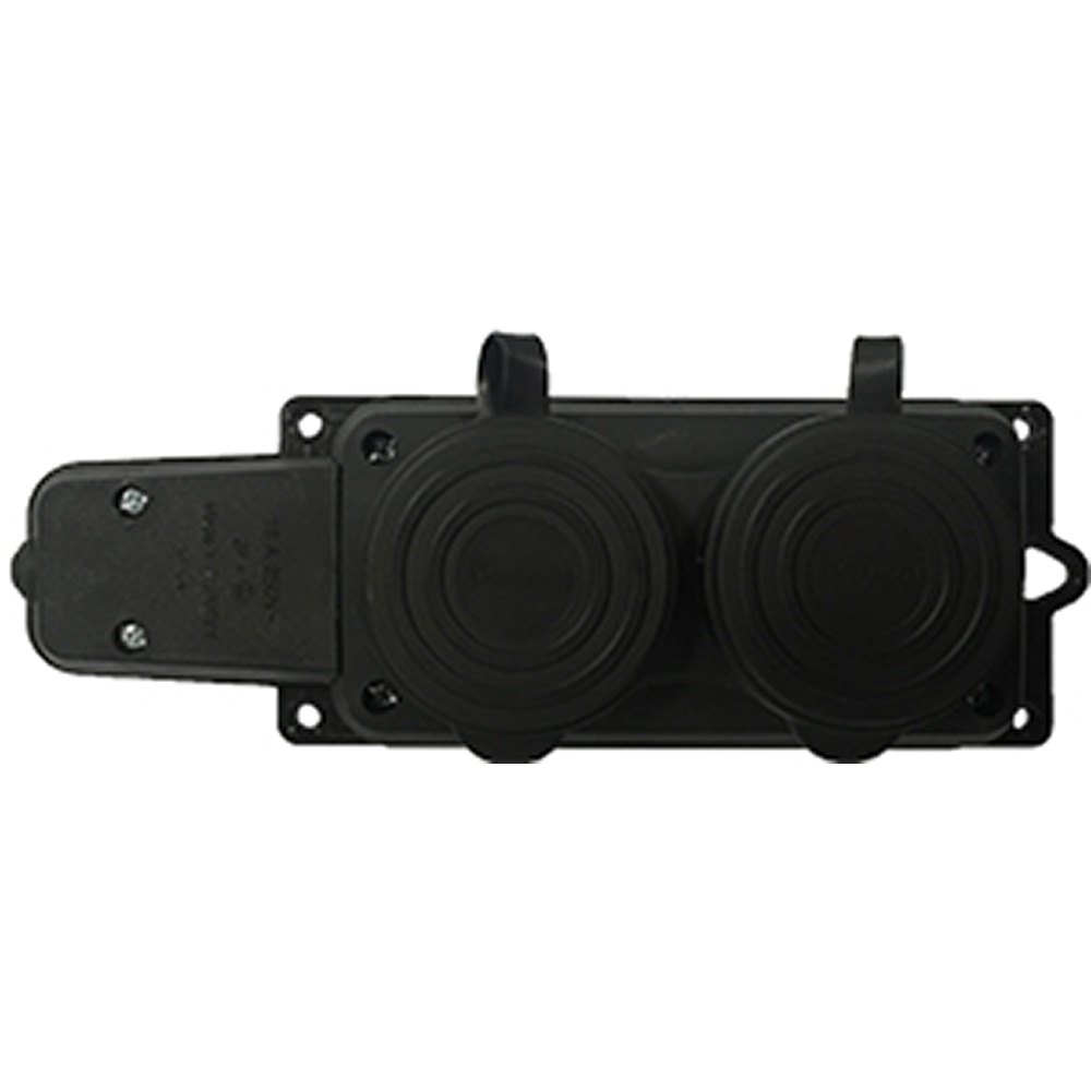 Priza VISION, 2 posturi, cauciuc, 3500W, negru