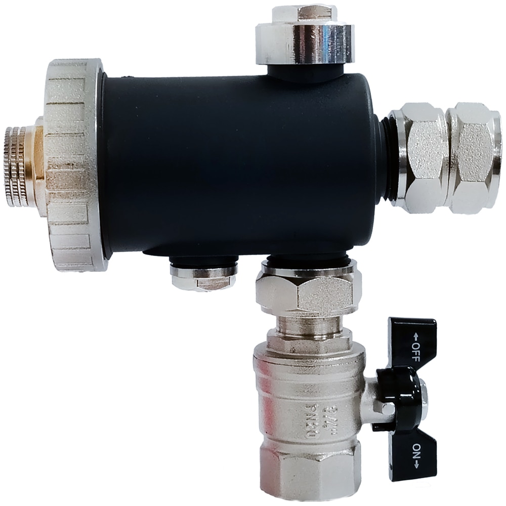 Filtru antimagnetita pentru instalatii termice G0205, 9000 Gauss, racord 3/4", negru