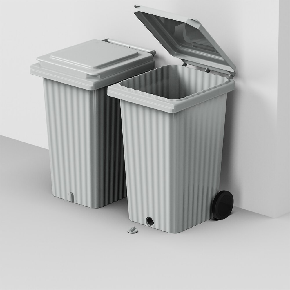Europubela WAVE, cu evacuare, plastic, 240 l, gri deschis