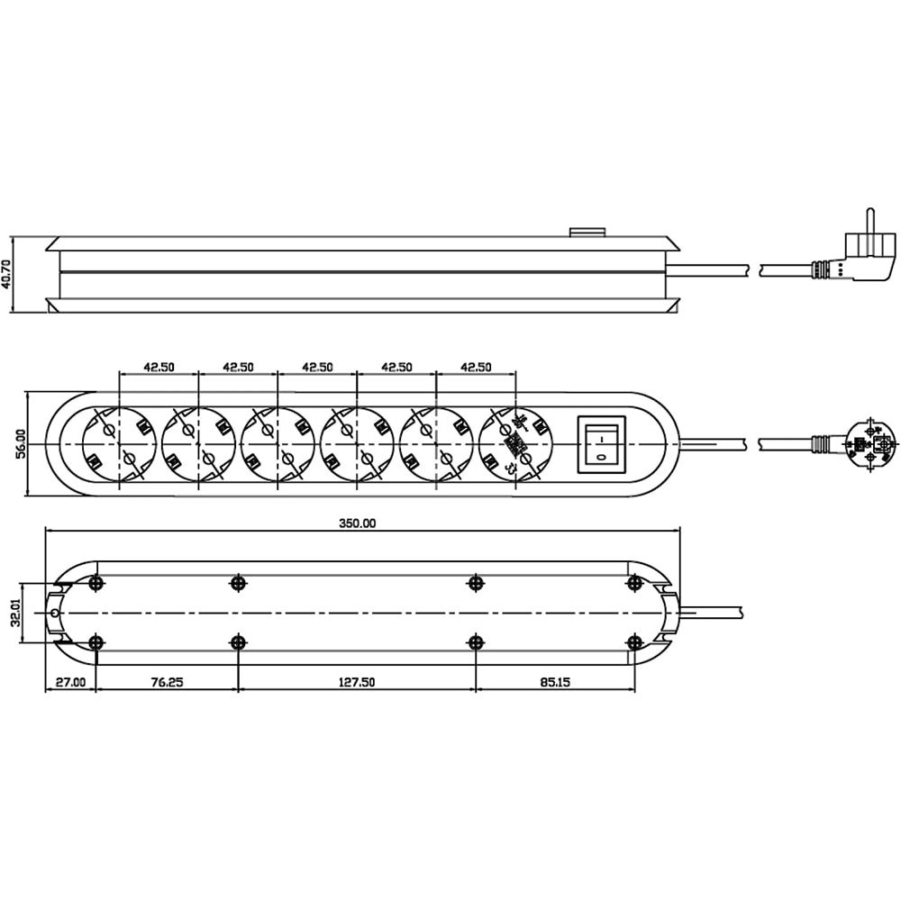 Prelungitor Bachmann 381.250K, 6 prize, 1.5m, alb