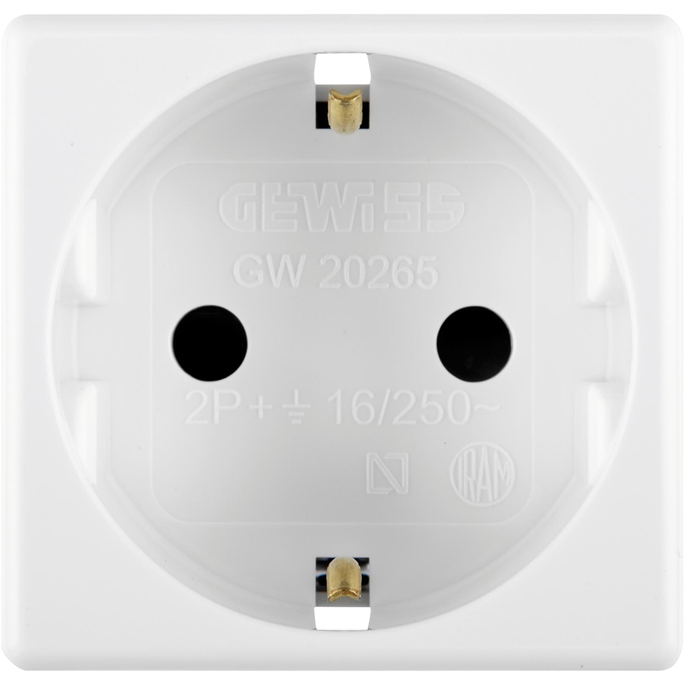 Priza schuko GEWISS GW20265, 16A, 250V, 10 bucati, alb