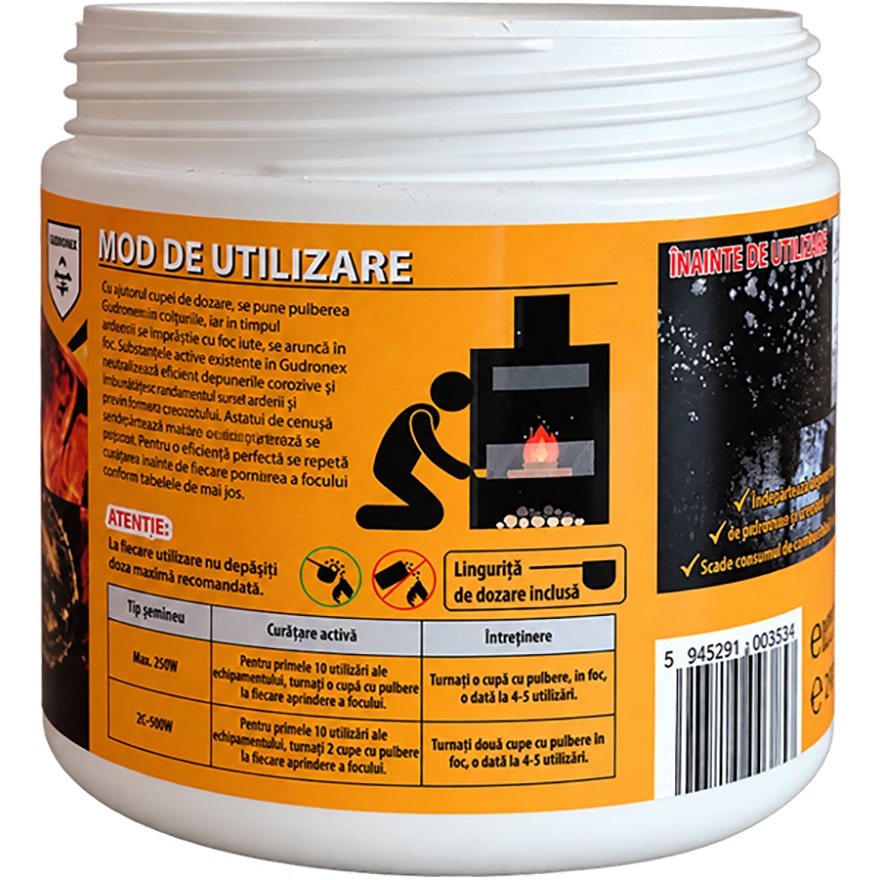 Pulbere pentru curatare sobe si cazane combustibil solid CHEMSTAL Gudronex, 500g