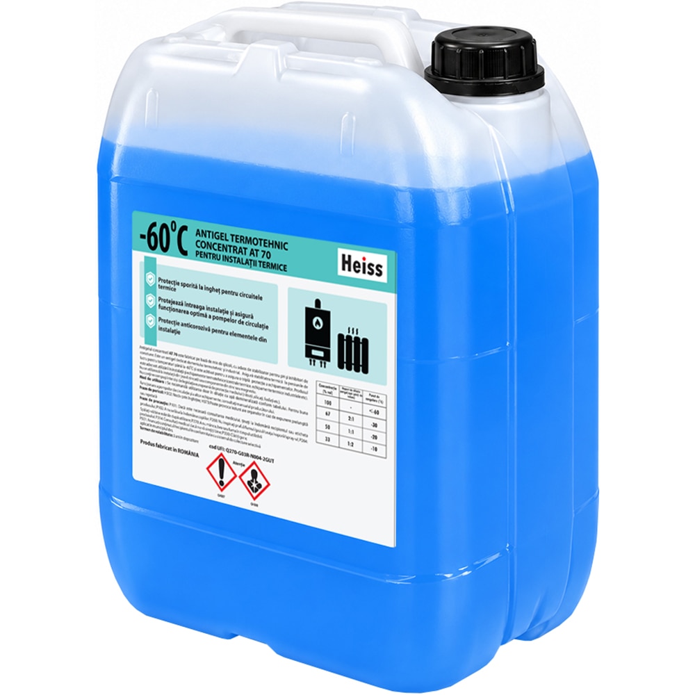 Antigel pentru instalatii termice HEISS AT 70, 10Kg, max -60 grade C