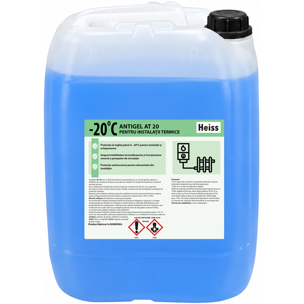 Antigel pentru instalatii termice HEISS AT 20, 10Kg, max -20 grade C