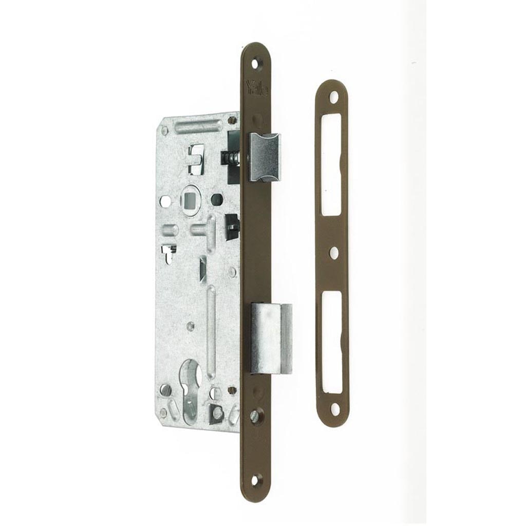 Set broasca + cilindru, 1 bolt, încastrabila, reversibil, galben, YALE