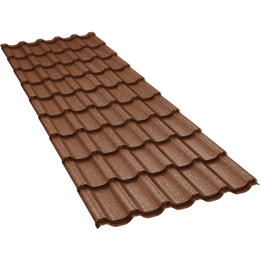 Tigla metalica BILKA Gotic, caramiziu grandemat (RAL 8004), 0.5 mm, 100 x 118 cm