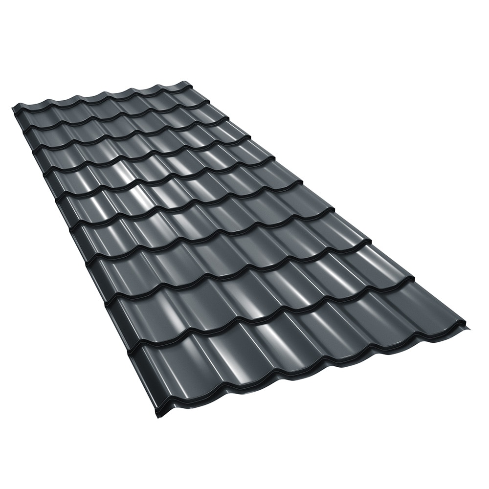 Tigla metalica BILKA Clasic, gri lucios (RAL 7016), 0.5 mm, 100 x 120 cm