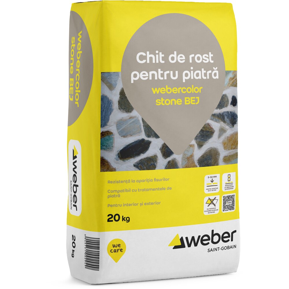 Chit de rosturi pentru piatra WEBER Color Stone, 5-50 mm, bej, 20 kg