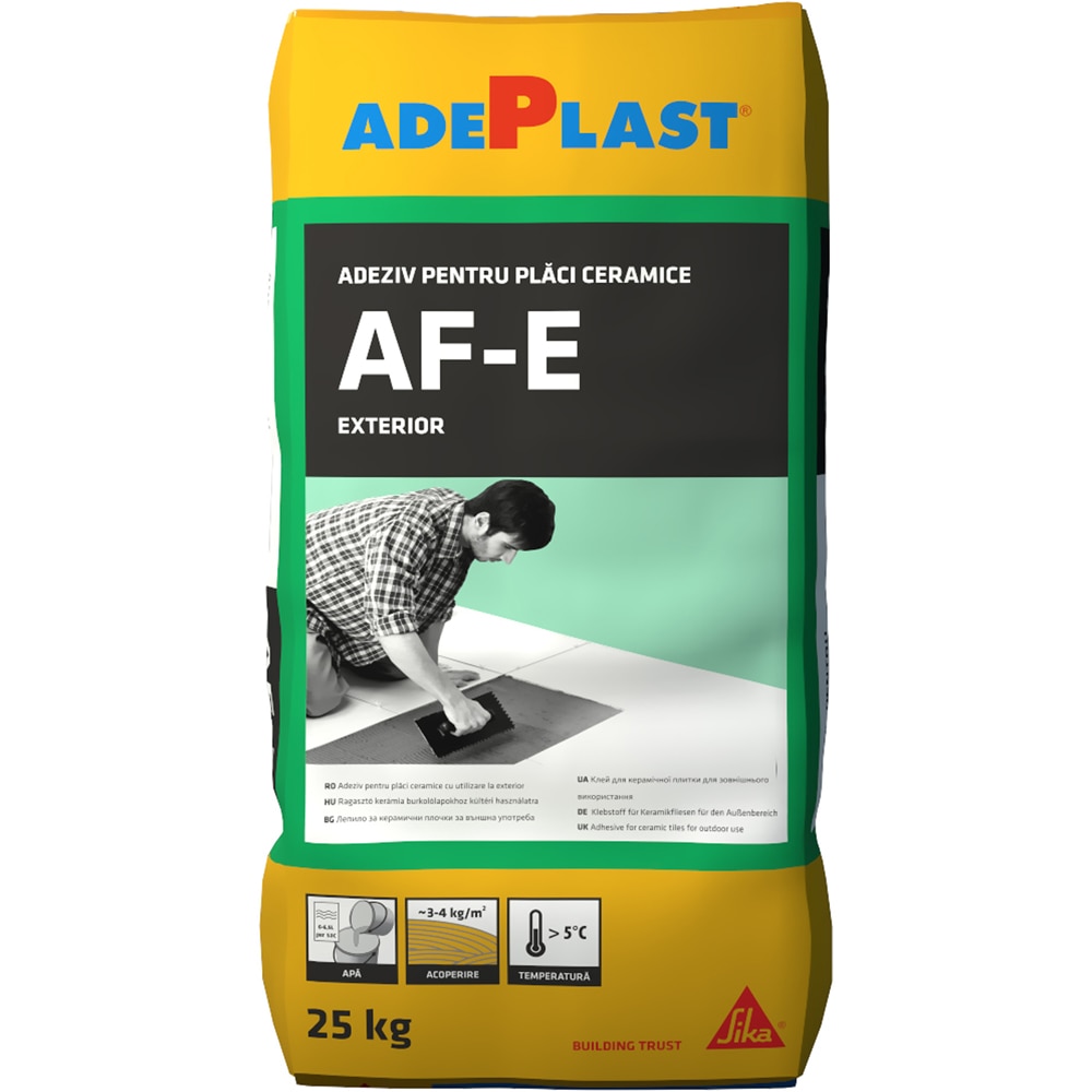 Adeziv placi cermaice Adeplast AF-E, exterior, gri, 25 kg