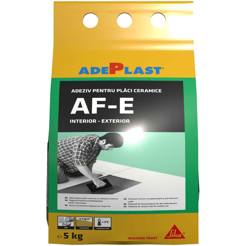 Adeziv placi ceramice Adeplast AF-E, interior/exterior, gri, 5 kg