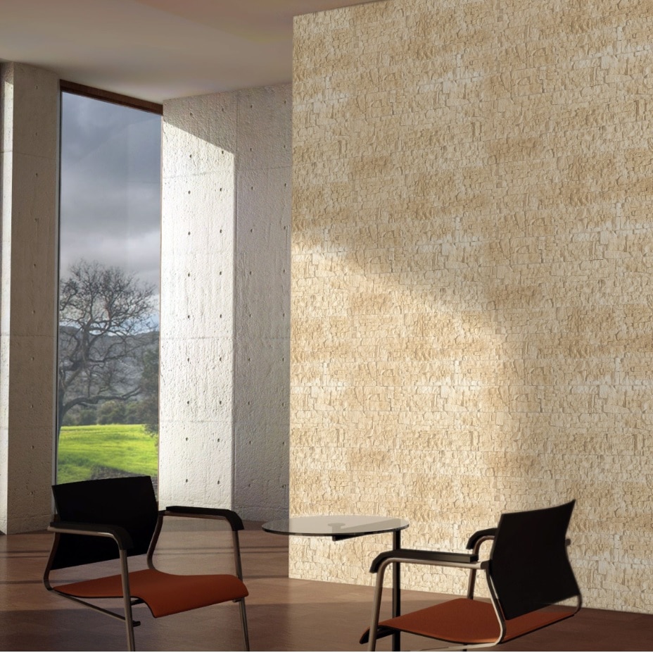 Placare murala, bej, ipsos, 1 mp/cutie  Chamonix