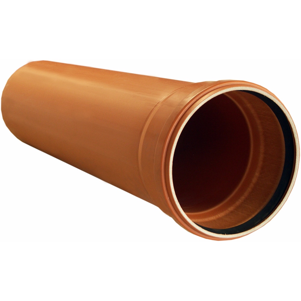 Teava canalizare PVC VALPLAST Multistrat, SN8, 125 x 3.7mm x 6m, portocaliu