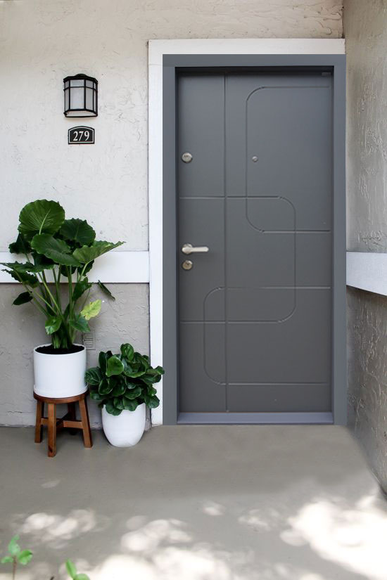 Usa de intrare pentru apartament, metalica, gri, stanga, 202 x 88 cm  Maco Urban M7