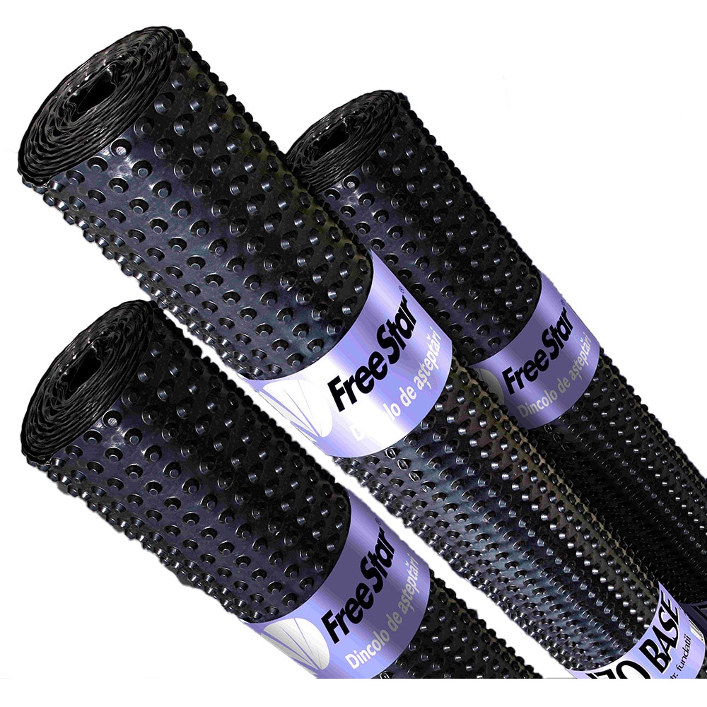 Membrana cramponata fundatie HDPE, 2.5 x 20 m, 50 mp, 400 microni, negru