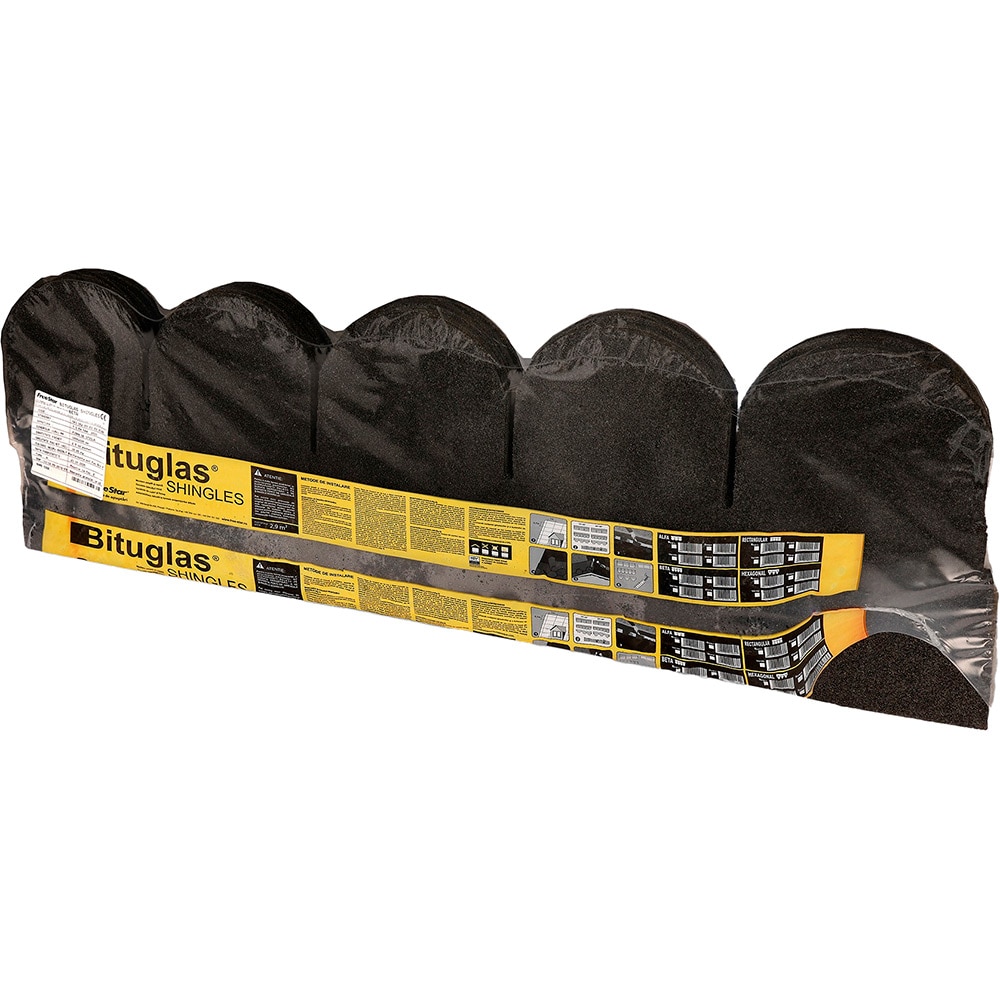 Sindrila bituminoasa model solzi BituGlasShingles Beta, 100 x 32 x 0.25 cm, 2.9 mp, negru, 20 buc