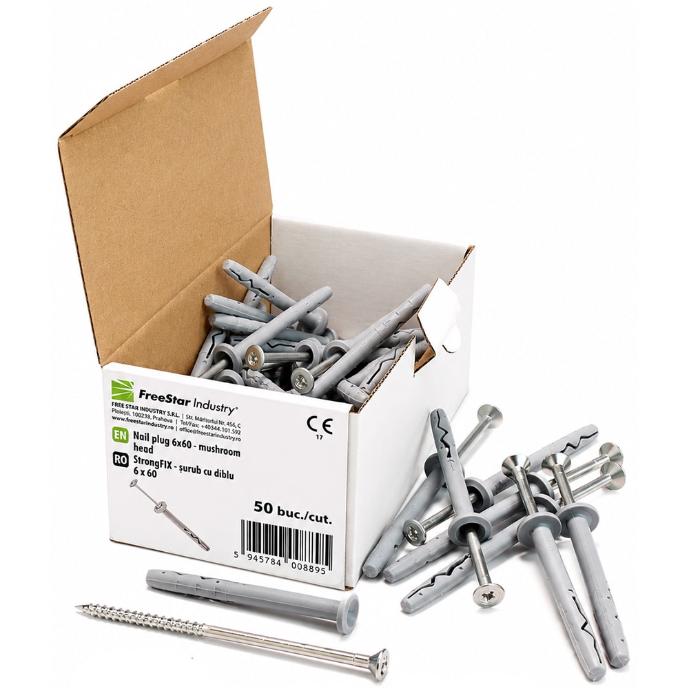 Surub cu diblu FREE STAR, 6 x 60 mm, 50 buc