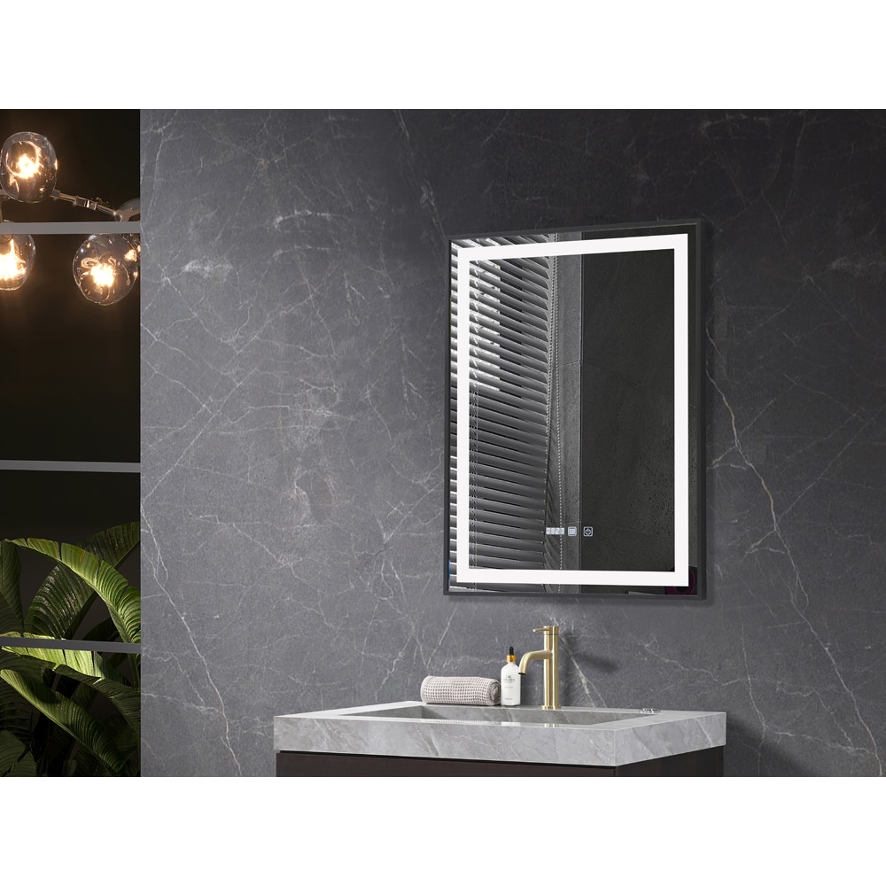 Oglinda baie BELFORM Infinity, 60 x 4 x 80 cm, iluminare LED, negru mat