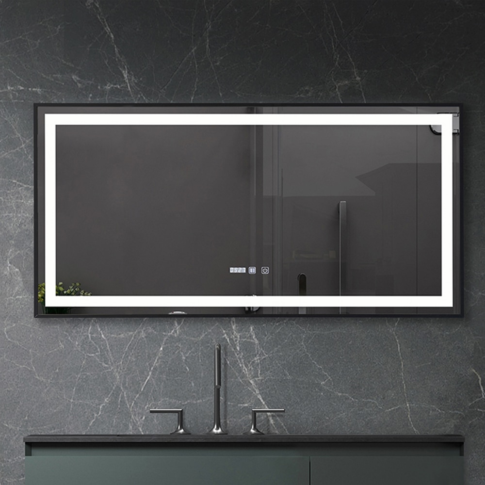Oglinda baie BELFORM Infinity, 120 x 4 x 60 cm, iluminare LED, negru mat
