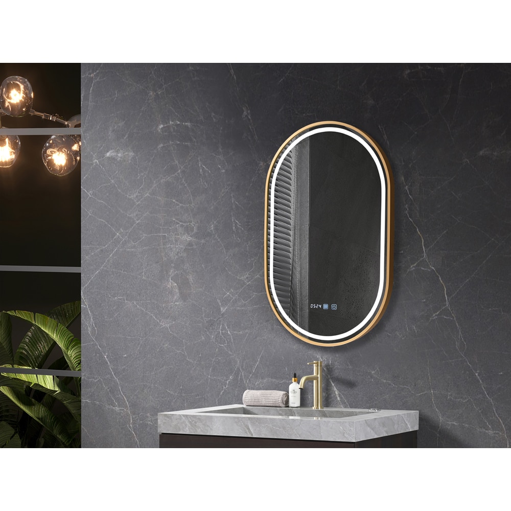 Oglinda baie BELFORM Fortuna, 50 x 4 x 80 cm, iluminare LED, auriu