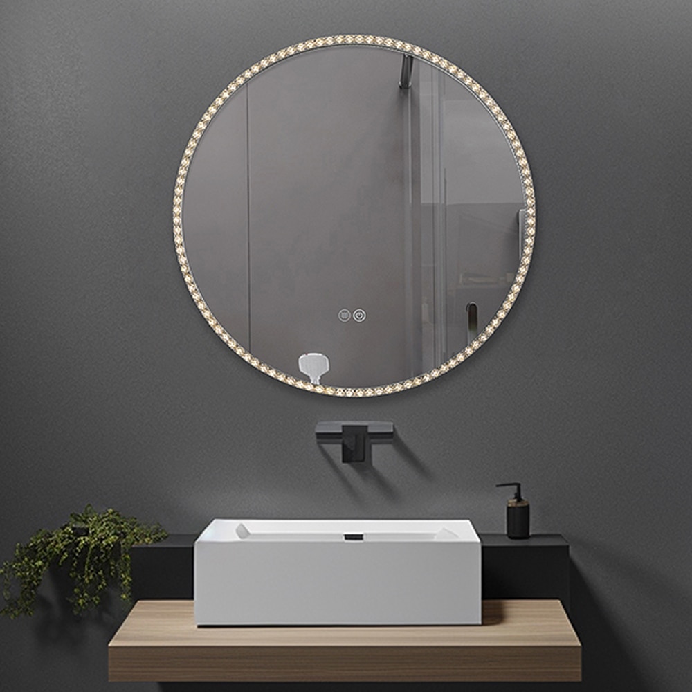 Oglinda baie BELFORM Helios, 80 x 4.5 x 80 cm, iluminare LED