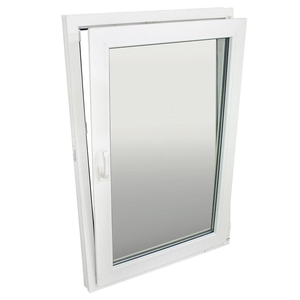 Fereastra termopan PVC, geam Clar + Low-E, alb, 4 camere, 76 x 116 cm, dreapta, dubla deschidere, oscilobatanta  Extruplast