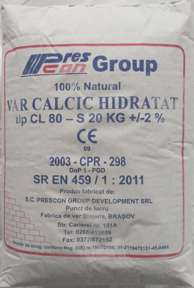 Var calcic hidratat, 20 kg, CL 80 - S 20  Prescon Group