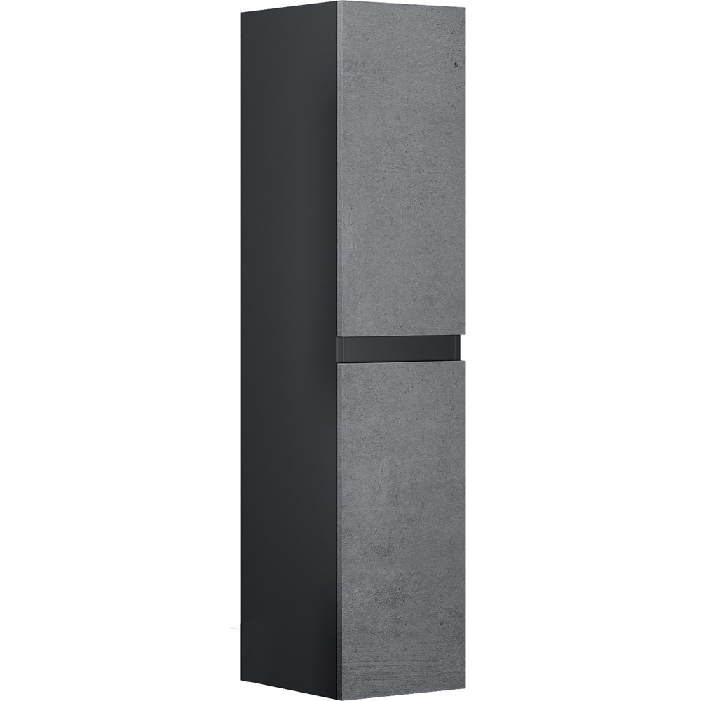 Dulap baie SAVINIDUE Winter, 2 usi, 34 x 36 x 133 cm, negru-gri urban