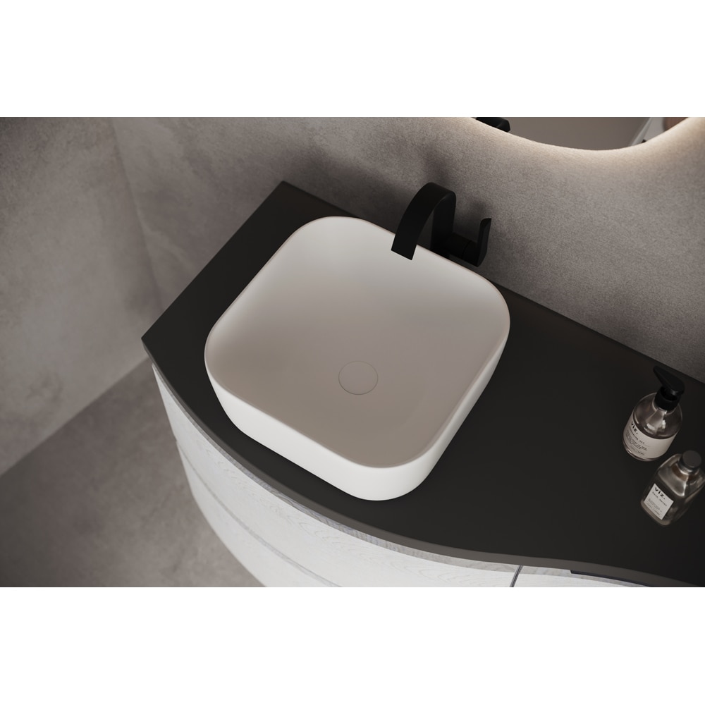 Lavoar pe blat SAVINIDUE Easy, ceramica, 39 x 14 cm, alb