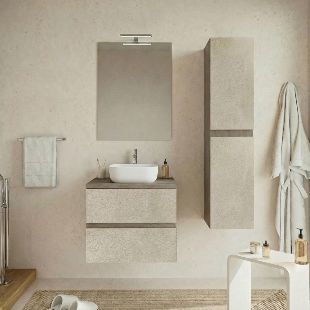 Dulap baie SAVINIDUE Easy, 2 usi, 34 x 36 x 133 cm, noce americano